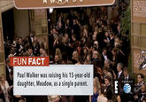GOLDE GLOBE AWARD AWARDS GOLD FUN FACT Gl AW Paul Walker was raising his 15-year-old daughter, Meadow, as a single parent. PRESENTED BY