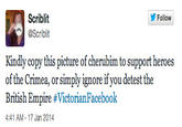 Follow Scriblit @Scriblit Kindly copy this picture of cherubim to support heroes of the Crimea, or simply ignore if you detest the British Empire #VictorianFacebook 4:41 AM-17 Jan 2014