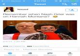 .0000 Verizon 8:54 PM Tweet a Issued IGHT Remember when Nash Grier was on Hannah Montana? 2/5/14, 7:03 PM 416 RETWEETS 665 FAVORITES Reply to,Maribel Benitez Timelines Notifications Messages Me