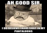 AH GOOD SIR I DO BELIEVE HAVE SHAT IN MY PANTALOONS