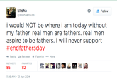 opposed to endfathersday Via https://twitter.com/ElishaKrauss/status/477469495959633921