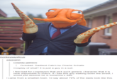 pazzoinn Octodad: Dadliest Catch by Charlie Schaltz Cosplay of what? It is just a guy in a suit. I feel bad for cosplayers that pick such generic character that it is near impossible to notice. If I saw this guy walking down the street,I would just assume he is someone's dad. I came from a smallish town, I'd say about 79% of the dads look like this.