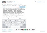 Nash Grier @Nashgrier Follow Reply t3 Retweet ★ Favorite More o Verizon LTE 10:47 AM 乀@塞34% 168 Tweet l apologize for anything negative I've said towards gays and for that matter anyone. I was young, ignorant, stupid, and in a bac place. I've moved on and learned from my mistakes and I am so truly sorry to anyone I have offended. I have nothing against anyone or anything that promotes equality. Sorry again A S D F G H J K L 123 space RETWEETS FAVORITES 19,275 53,169醽飒 醫瓶 1:48 PM -6 Jul 2014 Flag media