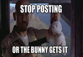 STOP POSTING OR THE BUNNY GETSIT