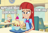 HAPPY BIRTHDAY LAUREN FAUST FROM/mip MEGHAN McCARTHY SILENTLYWAITING