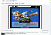 Super Smash Bros. 21 hours ago FOX VETERAN Scricss Star Fox Starwing/Star Fox SNES,1993 Final Smashs Landmaste SUPER SMASH BRES 3DS/wi Like Comment Share 896 Shares Emily Hare, Yban Guerrero, Philip Jawdosiuk and 12,587 others like this. Top Comments