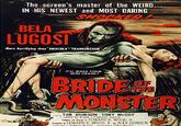 The screen's master of the WEIRD IN HIS NEWEST and MOST DARING SHOCKER BELA LUGOSI More hornifying than DRACULAFRANKETN rL MAKE YOUR SKIN CRAWL! BRIDE MONSTER OF TOR JOHNSON TONY McCOY hdot 느 EDWARD D. WOOD, Jr. EDWRD D. WOOD J.ALEX GORDON