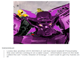 Tumblr- <a href="http://transredyue.tumblr.com/post/99592855253/looks-like-another-2015-bionicle-set-has-been">Transredyue</a>

Looks like another 2015 BIONICLE set has been leaked! Presumably this one will be coming in on a later wave - information seen in the leak called the set “Voriki, Master of Energy”. I can’t wait to get my hands on it!
