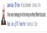 Jason Gary N Follow . ☆ Top Commenter . Columbus, Ohio If Alex were a teenage girl we'd be having an entirely different discussion. Reply Like185 Follow Post Yesterday at 1:22pm