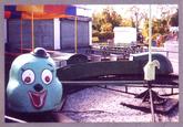 A blue Jolly Caterpillar, that used to exist in South Beach Amusement Park, South Beach, Staten Island, New York, U.S.A. Current location unknown.