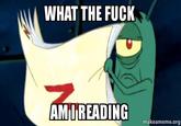 WHAT THE FUCK AMIREADING makeameme.org cartoon fictional character anime fiction