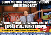SLOW MOTION SNOWFALL-VIDEOS ARE RISING FAST DUMPYOUR SNOWVIDS ON FB BEFORE IT.ALL TURNS BROWN Irends Shift Snow Pics & Videos Off to a Strong Start Calvin & Hobbes (C&H) 6.11 Pictures of Breasts (BOOB) 9.21 Mocking People (MOCK) 8.1 Pictures of Cats (CATS) 8.24 Louis C.K. Cips (LCK) 8.42 Good Guy Greg (GGC)5.01 Sa