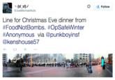 Follow @JoeMomasNuts #FoodNotBombs. #OpSafeWinter #Anonymous via @punkboyinsf @kenshouse57