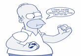 Homer eats a "Jelly Doughnut" "source":http://chadrocco.deviantart.com/art/Japanese-Donuts-512299226