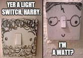 YERALIGHT SWITCH, HARRY TM AWATT? Harry Potter Lord Voldemort Rubeus Hagrid text