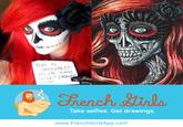 で THIS IS SKISSORED Ts My TuRN To GET DRAW Rench linla Take selfies. Get drawings. www.FrenchGirlsApp.com