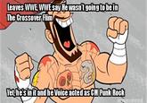 Leaves WWE WWE say He wasn'tgoing to be in The Crossover Flim Yet.he's in it and he Voice acted as CM Punk Rock