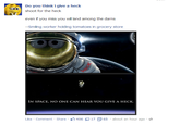 Do you think i give a heck shoot for the heck even if you miss you will land among the darns -Smiling worker holding tomatoes in grocery store IN SPACE, NO ONE CAN HEAR YOU GIVE A HECK. Like Comment Share 406只17回65 . about an hour ago·@ ·