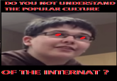 DO YOU NOT UNDERSTAND THE POPULAR CULTURE OF THE INTERNAT?