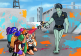 Author - Me
Source : http://nicolarre.deviantart.com/art/Casually-Paint-Spray-Handsome-Squidward-Cop-543696232