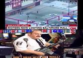Earlier ESAL AWAITING MAYOR PRESS CONFERENCE BREAKING NEWS RIOTERS NOW LOOTING BALTIMORE MALL C OW Cl DON'T MESS WITH MY MALL!