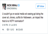 Nicki Minaj VMA Tweet 3 "Source":https://twitter.com/NICKIMINAJ/statuses/623572863577034752