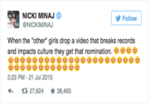 Nicki Minaj VMA Tweet 4 "Source":https://twitter.com/NICKIMINAJ/statuses/623574103757209600