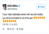 Nicki Minaj VMA Tweet 5 "Source":https://twitter.com/NICKIMINAJ/statuses/623608271774072832