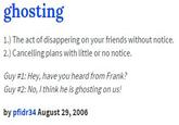 "source":http://www.urbandictionary.com/define.php?term=ghosting&defid=1945507