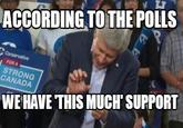 ACCORDING TOTHE PoLLS FOR A STRONG CANADA WE HAVE THIS MUCH' SUPPORT