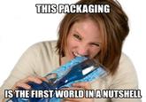 THIS PACKAGING IS THE FIRST WORLDINA NUTSHELL