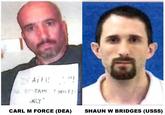CARL M FORCE (DEA) SHAUN W BRIDGES (USSS)