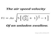 The air speed velocity Po Of an unladen swallow.