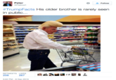 Peter Follow Pietros1 #TrumpFacts His older brother is rarely seen in public... RETWEETS LIKES 208 267 凾並2 嘔痸요 3:22 PM-8 Dec 2015
