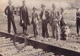 Japanese experts inspect the scene of the 'railway sabotage' on South Manchurian Railway "Source":https://en.wikipedia.org/wiki/False_flag#/media/File:193109_mukden_incident_railway_sabotage.jpg