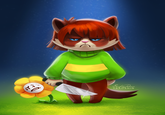 TSAOSHIN Undertale Snowshoe cat green cartoon fictional character