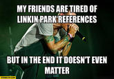 MY FRIENDS ARE TIRED OF LINKIN PARK REFERENCES BUT IN THE END IT DOESN'T EVEN MATTER STARECAT.COM