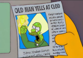 OLD MAN YELLS AT CLOD The Christian Restoration Association cartoon text green yellow fiction