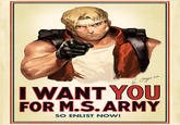Uncle Marco wants you to join the Regular Army Wanted to post it in Metal Slug's page.
Fact: I raided the artbook page's source code of Metal Slug's website to get this image.