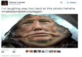 Conor Lavoie @conorlavoie * Follow I'm laughing way too hard at this photo hahaha #makedonalddrumpfagain @TODD SPENCE RETWEETSLIKES 52 90 12:53 PM-29 Feb 2016