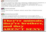 kinkshamer69 do you wanna see my stamp collection? [opens a huge folder of weirdly specific deviantart stamps] this one was made in protest of alvin and the chimpmunks yaoi toxicwondr who the f--- makes alvin and the chipmunks yaoi 『る idk but apparently it happens enough that someone felt the need to say something abt it kinkshamer69 They're animals, they're brothers, and they ARENT SEXY. 부부 부부.