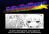 ..OH IS IT YOUR BIRTH DAY? ル A girl will grow cat ears if you remember her birthday