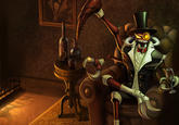 The chinese splash art for the Gentleman Cho'Gath skin in League of Legends after censorship was applied