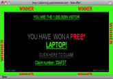 http://adserving.cpxinteractive.com New offer! WINNER WINNER YOU ARE THE 1,000.000th VISITOR YOU HAVE WON A FREE* LAPTOP! CLICK HERE TO CLAIM! 3 Claim number: 33AF3T See offer details 32006 YourGift Pro.com Done