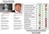 Trump Vs. Bush When did this HITLER BUSH Democratically Elected Gained Power After Tragedy Excellent Public Speaker Loyal Cult Following Adolf Hitler Donald Trump Infringed on Civil Liberties ㄨㄧㄚ ㄚㄧㄨ Used racism to rise to Uses racism to rise to Mentally Retarder Invaded Countries llegally Moustache Speaks German Speaks English Combat Veteran Wrote Book Choked on Pretzel power power Proposed mass Proposes mass deportations deportations Promised to make Promises to make Germany great again Anti-Jew Fascist Blames Jews for America great agairn Anti-Muslim Fascist Blames Immigrants for Germany's problems America's problems Thought Jews should .Thinks Muslims should wear special ID's wear special ID's become more beautiiul thanthis?