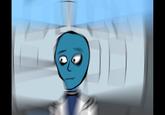 face blue cartoon nose head technology fictional character azure