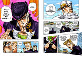 HEY... SENIOR... HUH? DID HE SAY... JOSUKE WHAT WAS THAT ABOUT MY HAIR...? っ! WE'LL CALL YOU JOJO FROM NOW ON, JOSUKE! JOSUKE? HOW DO YOU SPELL IT? HUH! SUKE AS IN LIKE HOW YOU WRITE HELP"...? WELL THANK YOU VERY MUCH... HEY HURRY, TAKE OFF YOUR CLOTHES! THE BUS IS COMING IF YOU DON'T HURRY UP, I'M GONNA SHAVE YOUR STUPID LOOKING HAIRCUT! HUH? HUH? HUH?