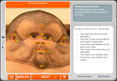 All points Assigned Performing Analysis Your facial beauty score is being computed based on the geometry of your face. You are a 3.83 out of 10. Here's why: Your face has poor horizontal symmetry 03 04 06 07 08 The ratio of your nose length to ear length is nearly ideal. Your innerocular distance is too big for your eyes Your nose is too narrow for your face width. Your face is too wide/too short. .10 .12 ●13 014016 14·15 Your nose is too wide for your mouth 017 C) BACK NEXT Show Numbers Hide Numbers