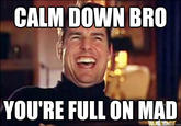 CALM DOWN BRO YOU'RE FULL ON MAD kmeme.com