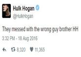 Hulk Hogan Tweet "source":https://twitter.com/HulkHogan/status/766357094652112901